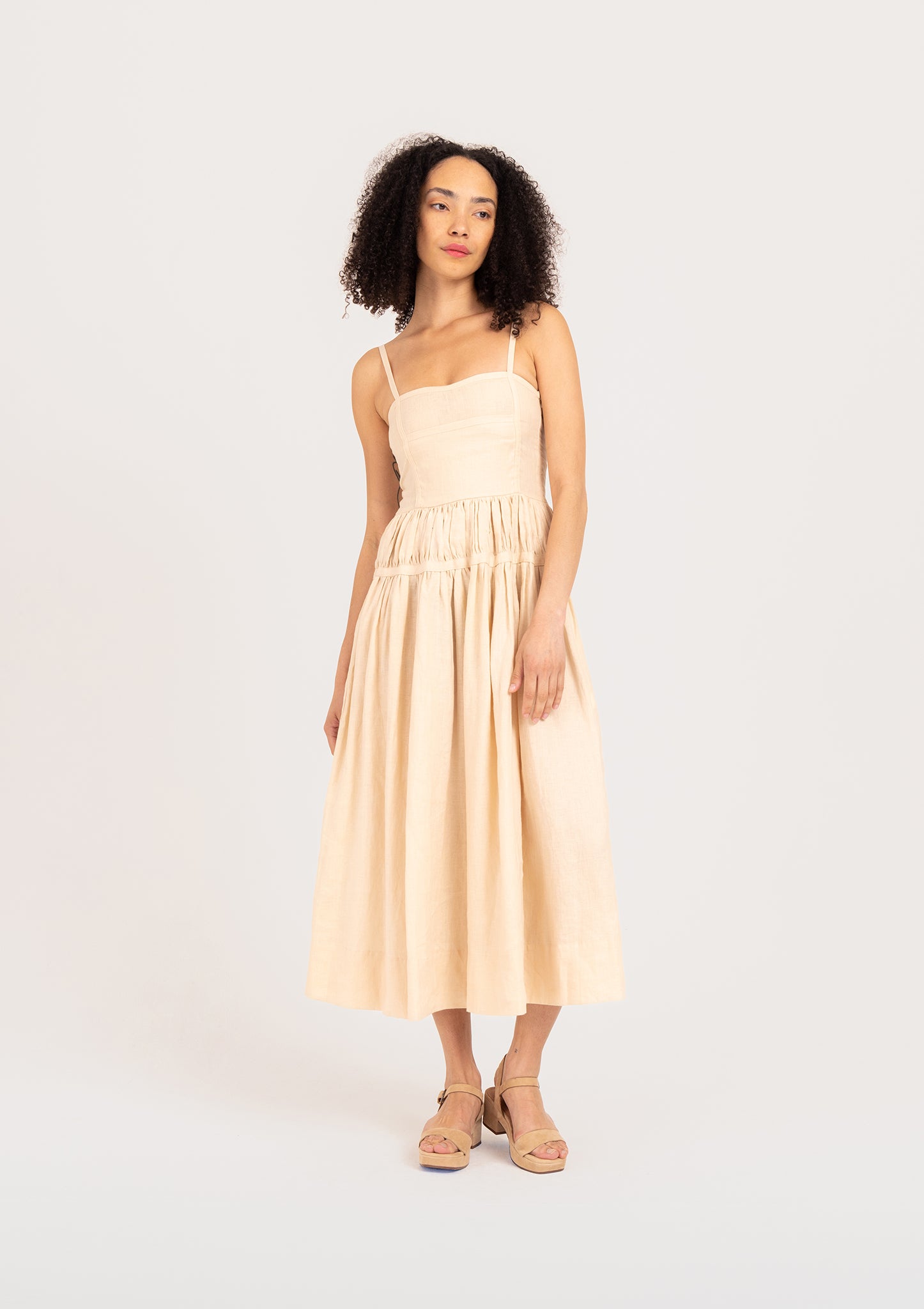 Pippa Dress | BEL KAZAN | Cream Linen Dress Made in Bali