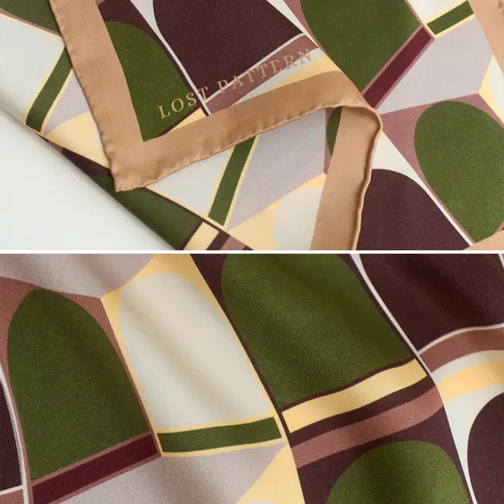 "Modular" Silk Pocket Square - Green