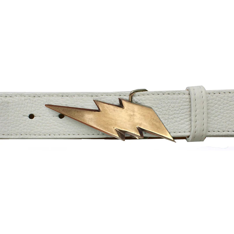 Kim White - White Lightning Bolt Belt