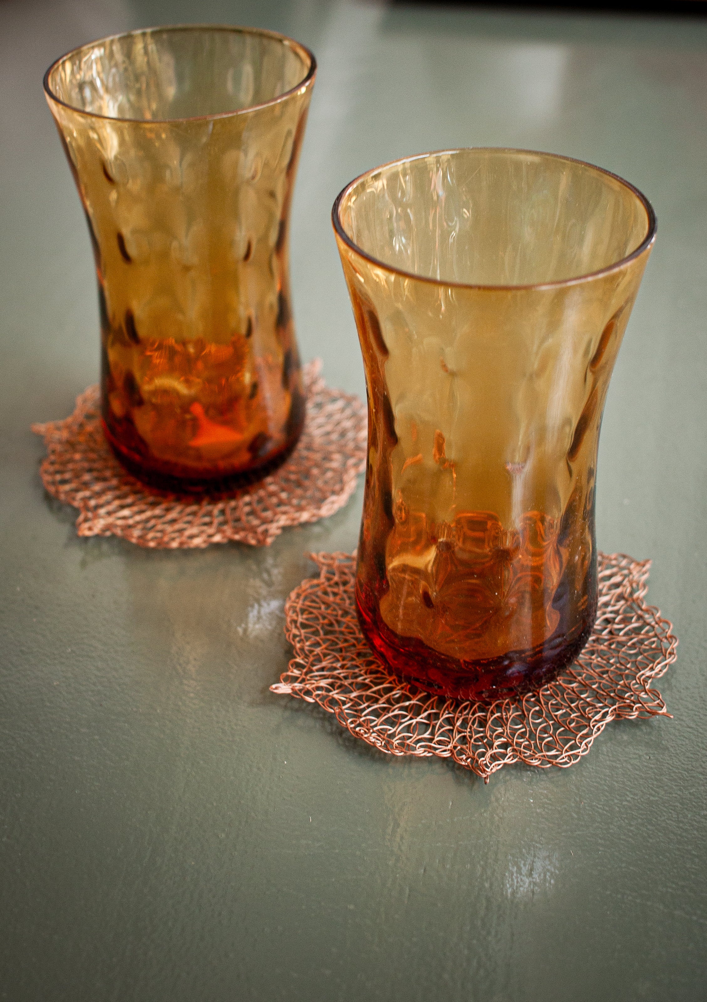 Amber Glass Cups ( Set of 6)