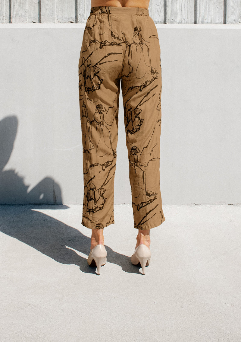 Sloane Pant | BEL KAZAN | Ardemis Printed Cupro Pant Handmade in Bali