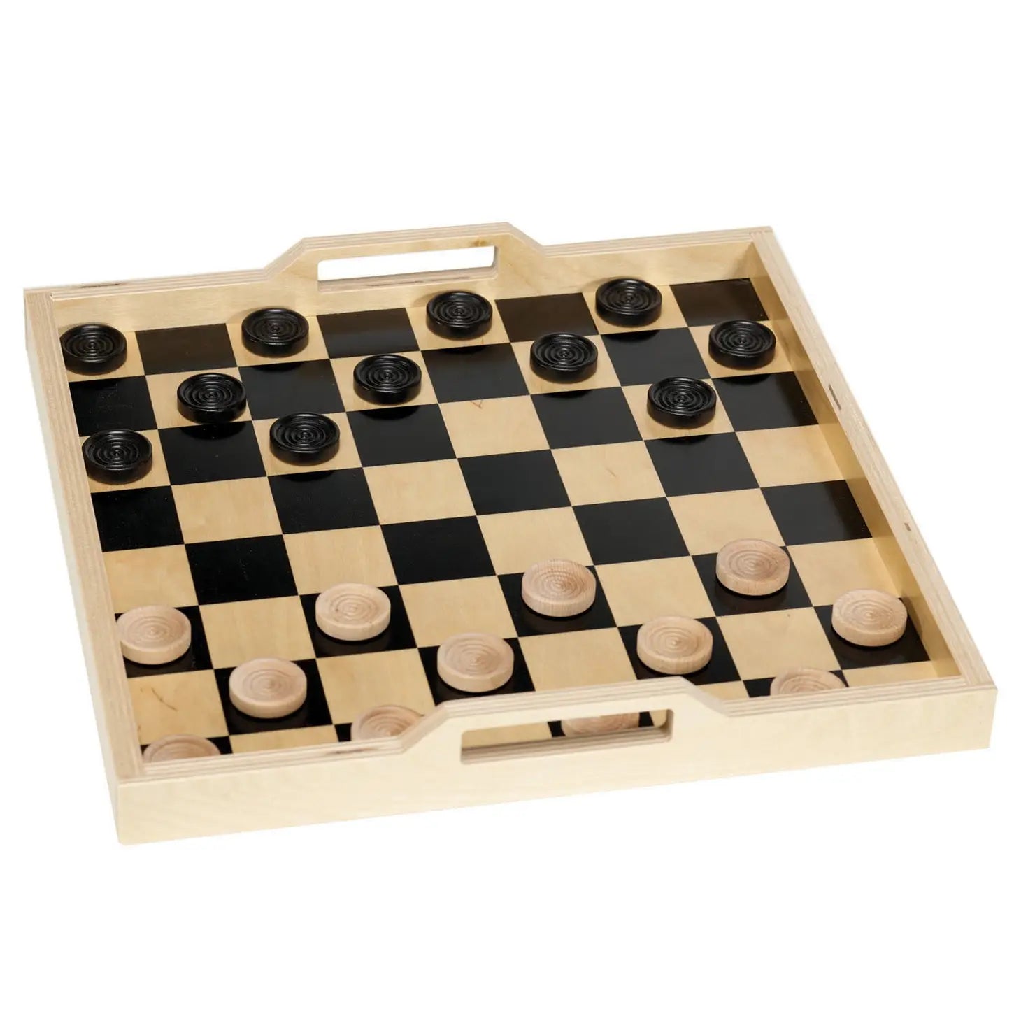 Black/Natural Checker Serving Tray