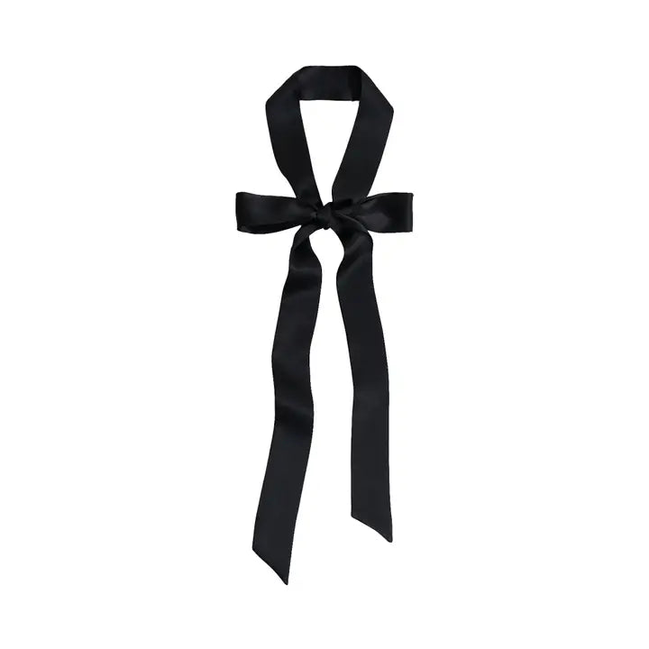 "La Collectionneuse" Silk Ribbon Scarf - Black