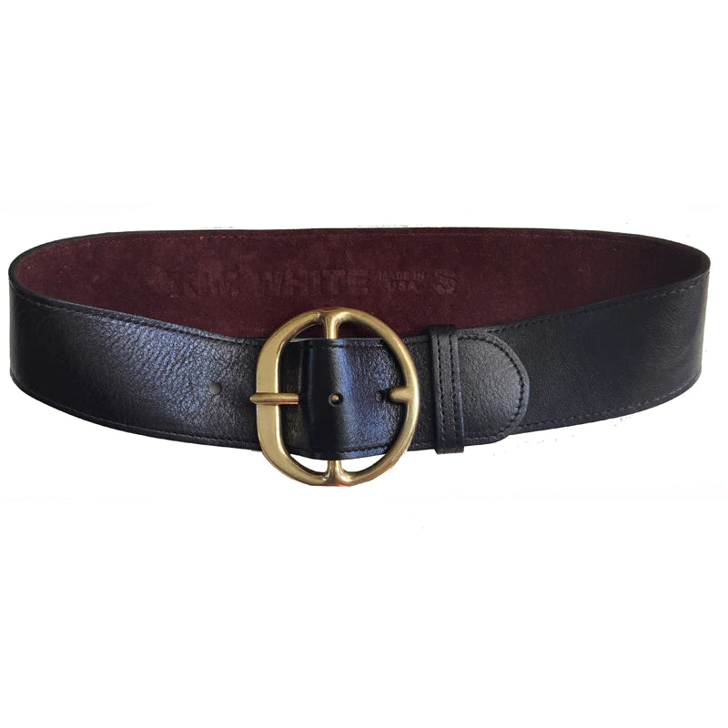 Kim White - Chunky Waist Belt - Black (Brass Buckle)