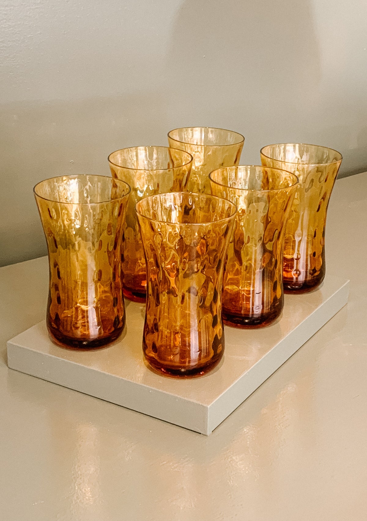 Amber Glass Cups ( Set of 6)