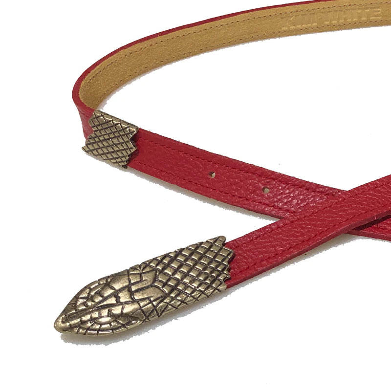 Kim White - Snake Belt - Red