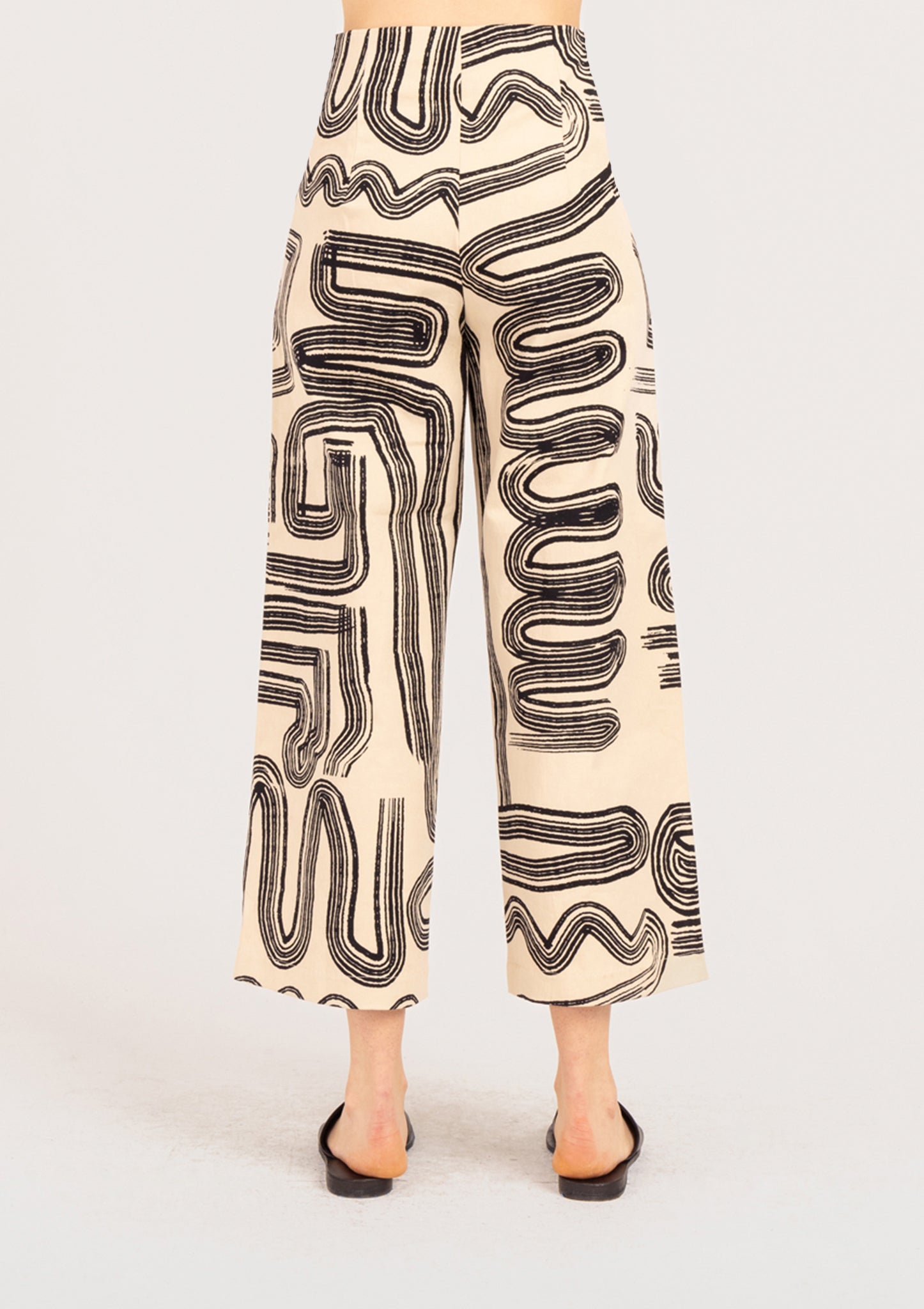 Shiloh Pant | BEL KAZAN | Cream Zen Printed Cotton Pant Handmade in Bali